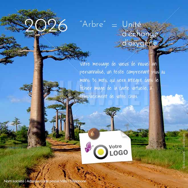 ECVN 13 - Carte virtuelle entreprise écologique - Arbre = oxygène