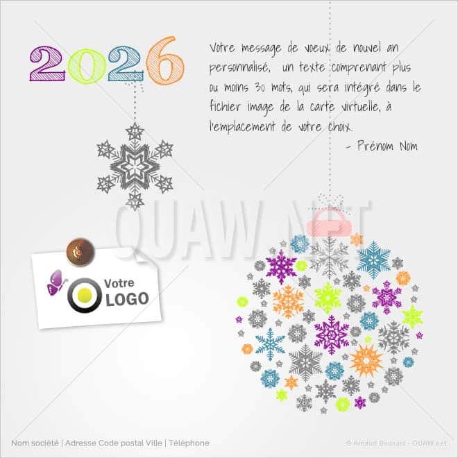 ECVN41 - Ecard entreprise 2026 Boule de Noël