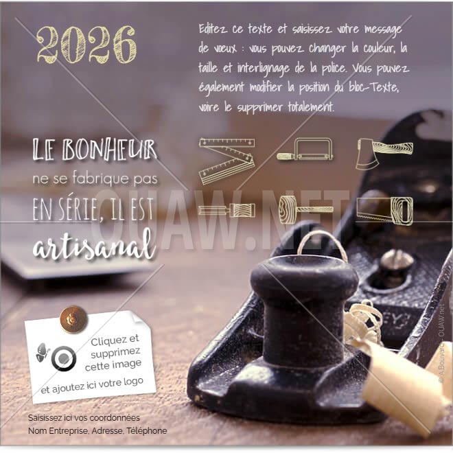 ECVN 69 - Carte de voeux menuisier bois