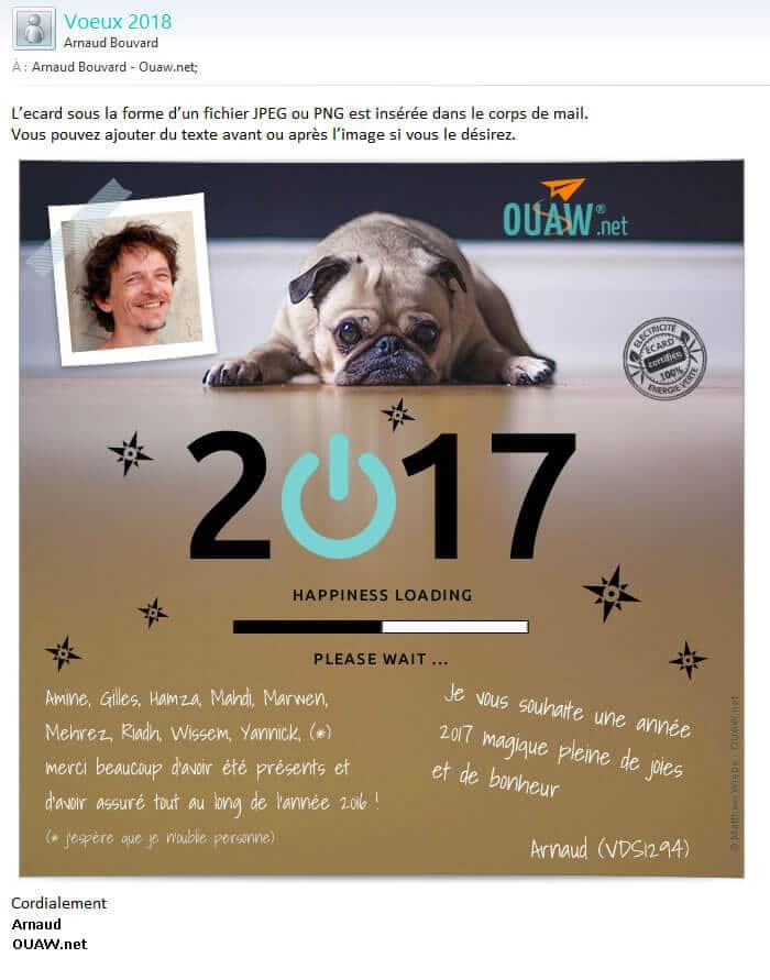 Visualisation de l'ecard dans le mail