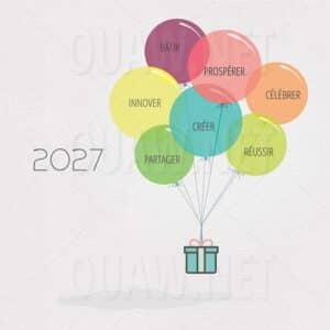 Carte Voeux à imprimer pour Professionnels, Nuage de mots clé