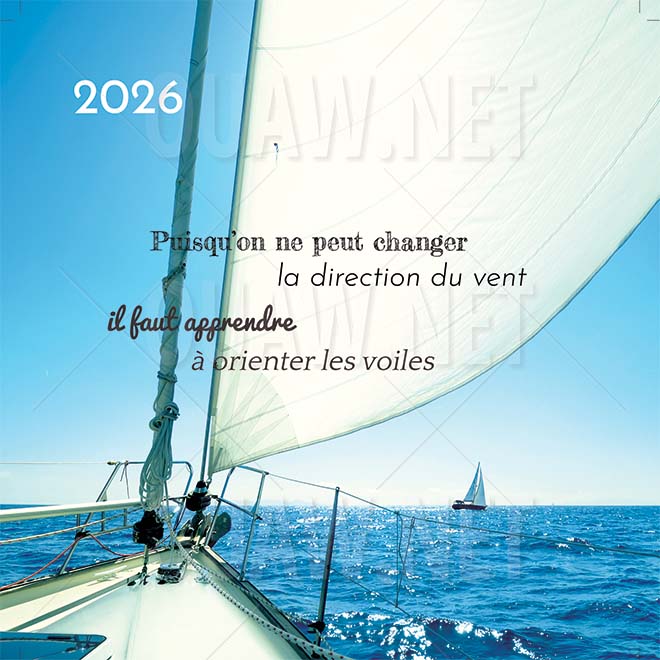Carte Voeux professionnels imprimables, Orienter les voiles