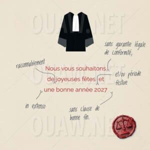 Carte de voeux papier, cabinet Avocat
