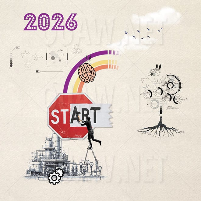 177- Carte de voeux Entreprise 2026 Papier, Start