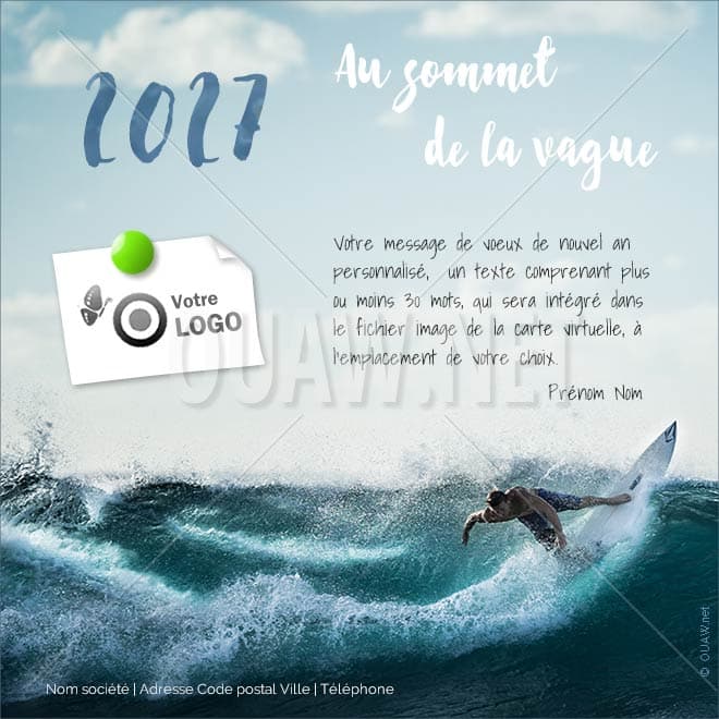 ECVN 102 - ecard entreprise Surfer sur la vague