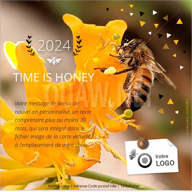 Carte de voeux numérique entreprise, Time is Honey