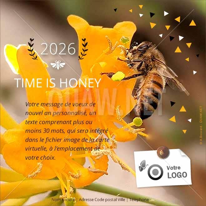 Carte de voeux numérique entreprise, Time is Honey