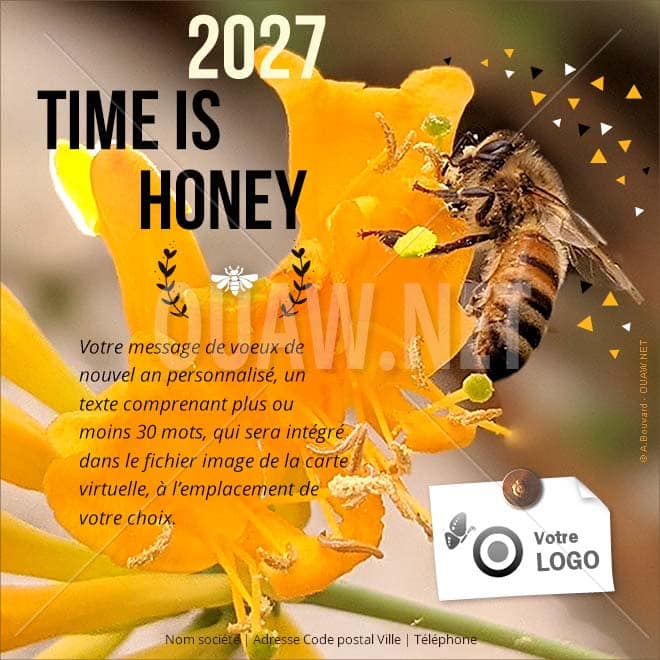 Carte de voeux numérique entreprise, Time is Honey