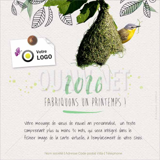 ECVN 129 - Ecard professionnelle Fabriquons un printemps