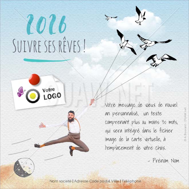 ECVN 133 - Carte de voeux virtuelle Suivre ses rêves