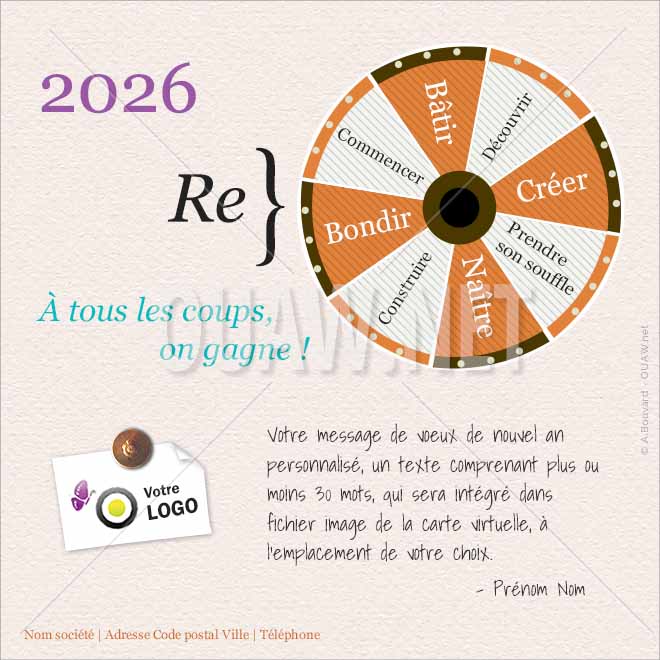 ECVN 145 - Carte voeux électronique, Roue de la fortune