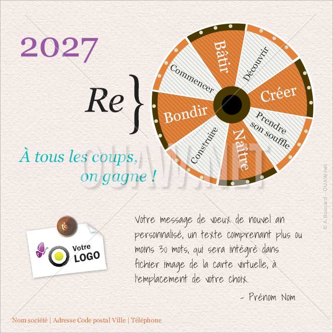 ECVN 145 - Carte voeux électronique, Roue de la fortune