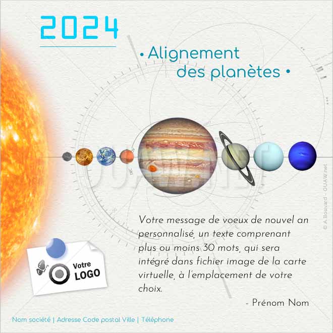 ECVN 147 - Carte virtuelle voeux Entreprise Alignements des planètes