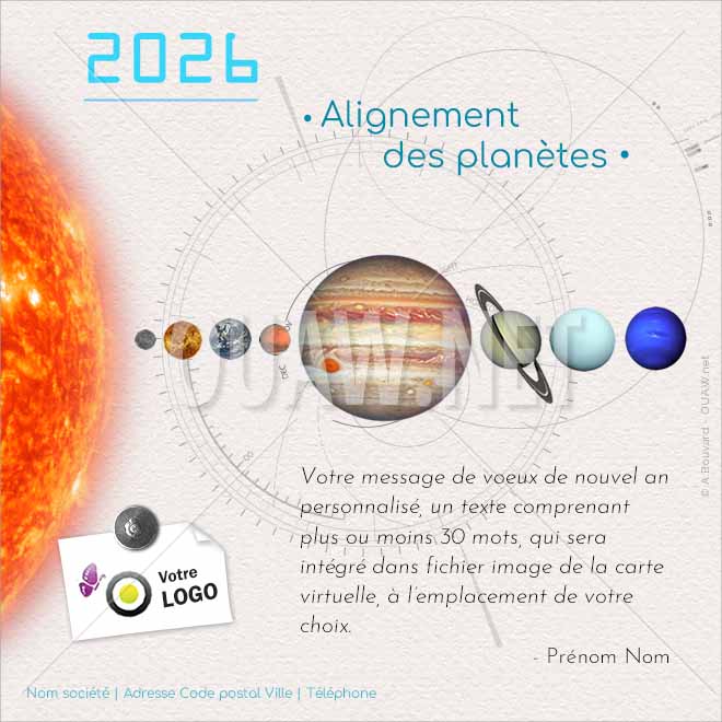 ECVN 147 - Carte virtuelle voeux Entreprise Alignements des planètes