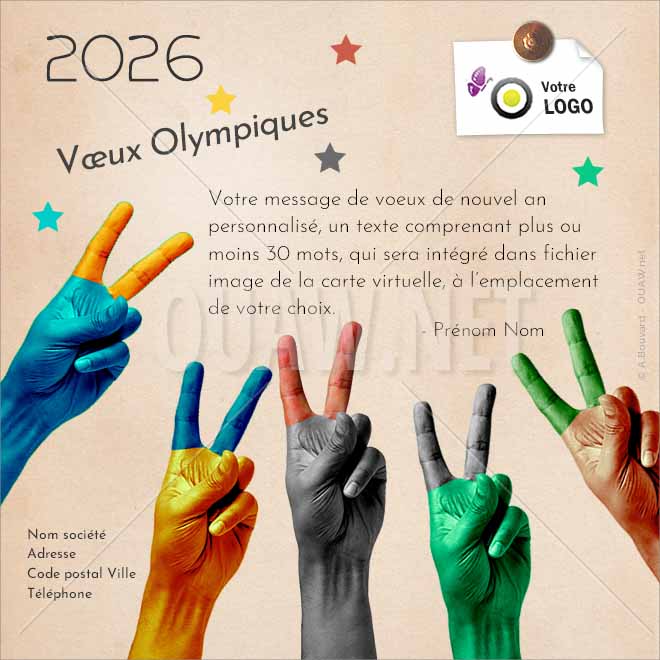 ECVN 148 - Carte de voeux numérique entreprise - Champions Olympiques