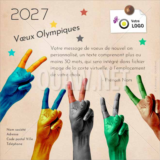 ECVN 148 - Carte de voeux numérique entreprise - Voeux Olympiques