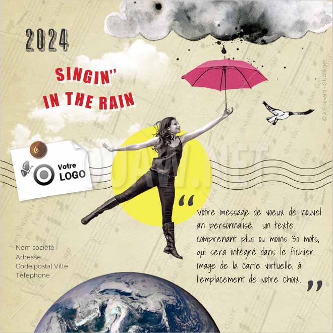 ECVN 149 - Carte de voeux virtuelle Entreprise, Singin in the rain