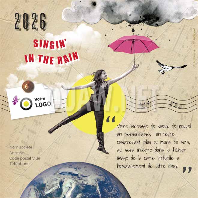 ECVN 149 - Carte de voeux virtuelle Entreprise, Singin in the rain