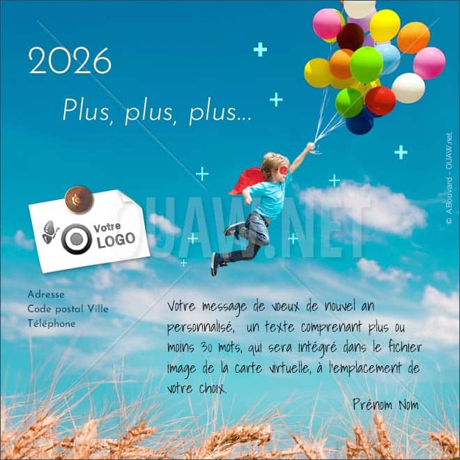 ECVN 157 - Carte de voeux numérique Entreprise Plus, plus, plus