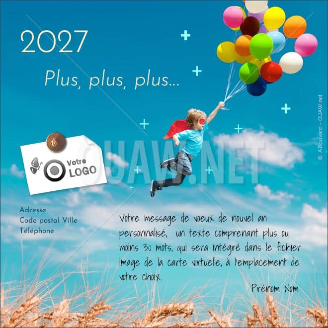 ECVN 157 - Carte de voeux numérique Entreprise Plus, plus, plus