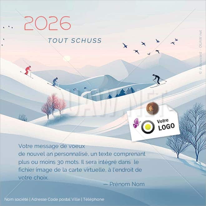 ECVN 162 - Carte de voeux digitale Entreprise, Tout Schuss
