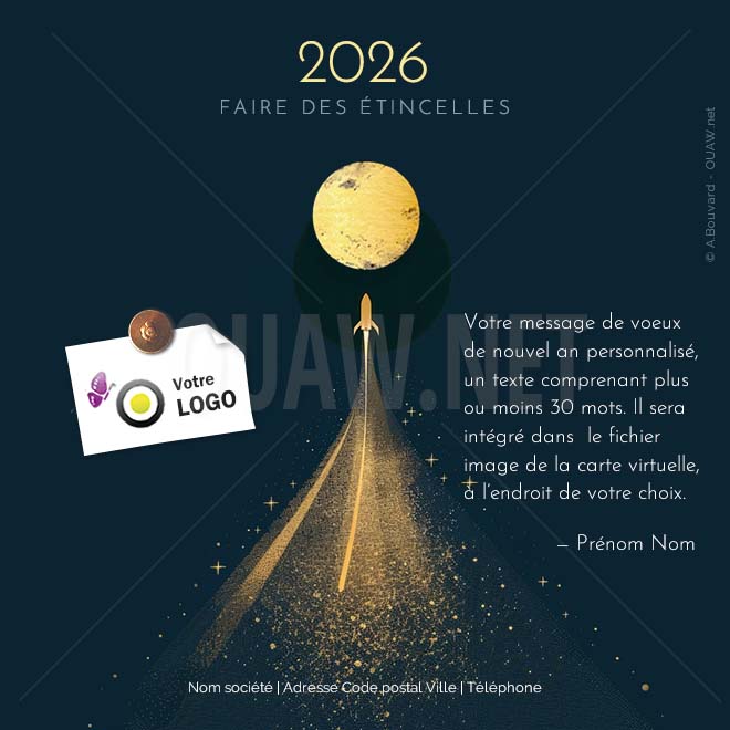 ECVN 165 - Carte voeux virtuelle entreprise 2026, faire des étincelles