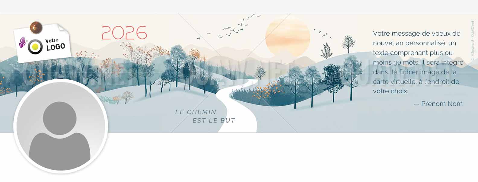 EBIN 160 - Bannière voeux Linkedin, paysage, forêt Chemin