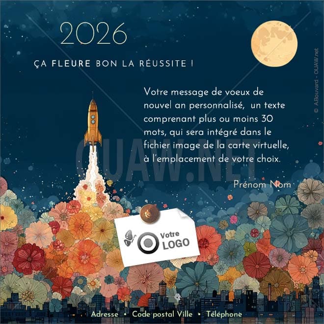 ECVN 176 - Carte de voeux virtuelle ntreprise, ça fleure bon la réussite