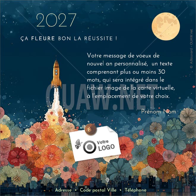 ECVN 176 - Carte de voeux virtuelle entreprise, ça fleure bon la réussite
