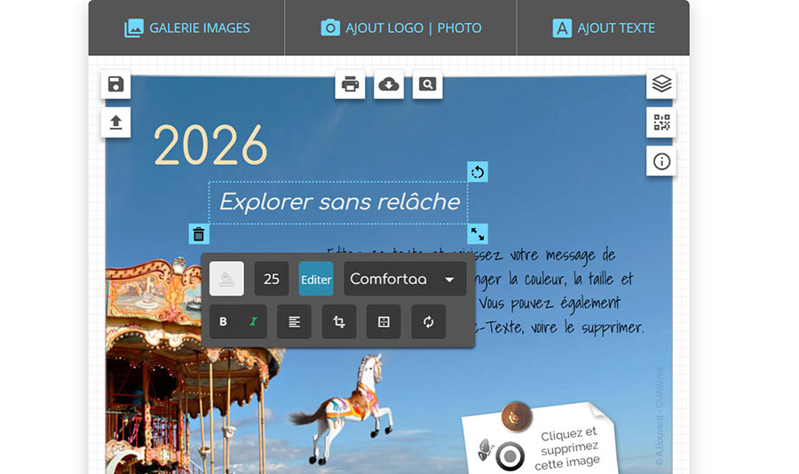 Outil de personnalisation de carte de voeux