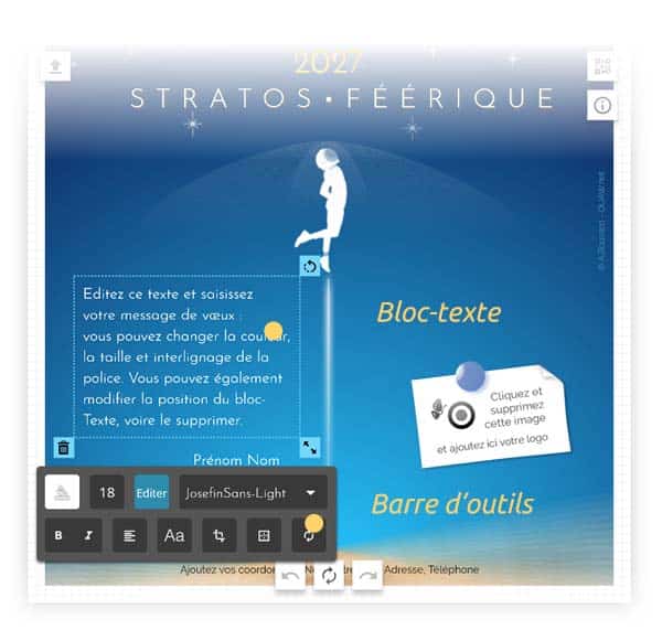 aide personnalisation voeux, ajout texte - 2027