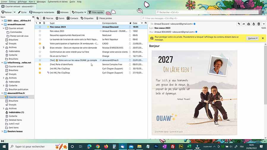 Envoi carte voeux par mail