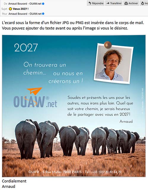 Visualisation de la carte numérique dans le mail