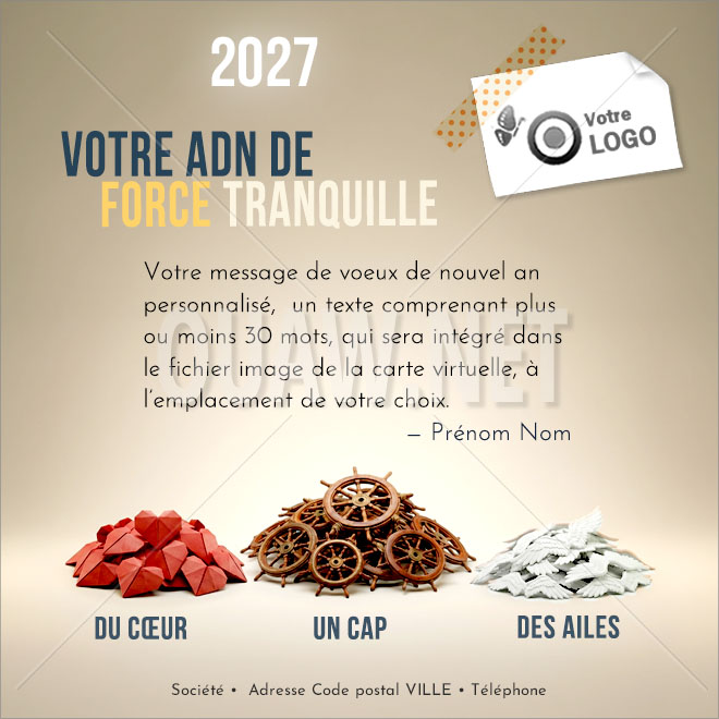 ECVN 181 - Carte de voeux numérique entreprise 2027 - ADN force tranquille
